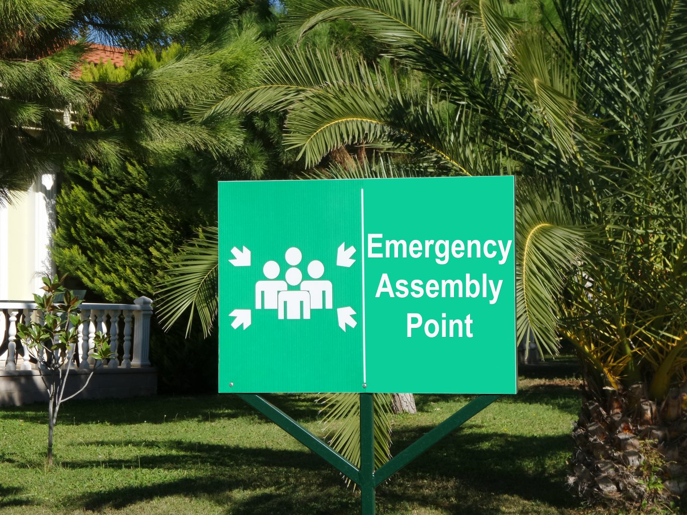 Sign that says Emergency Assembly Point