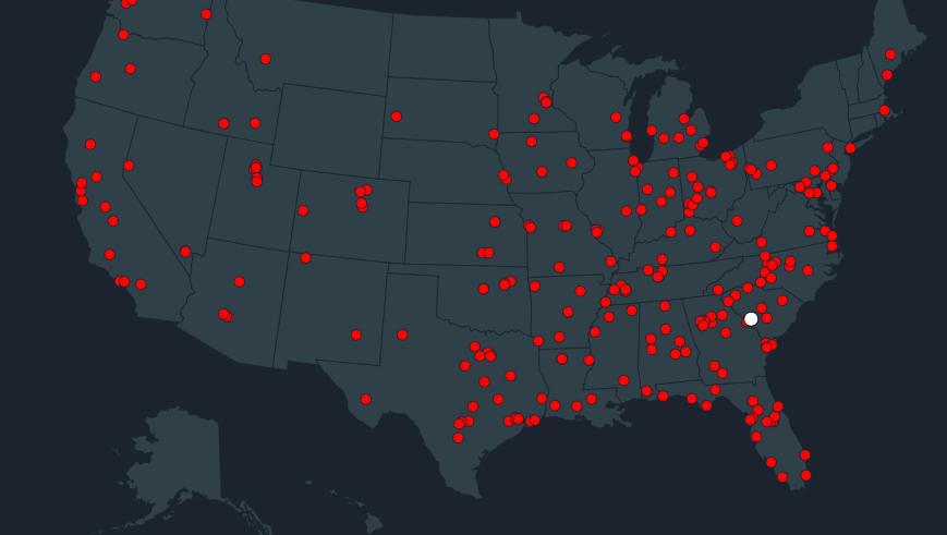 Map of school shootings-School Safety Analysis