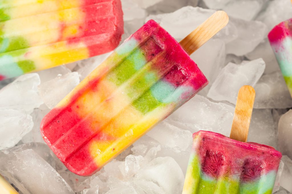 Healthy Homemade Rainbow Popsicles