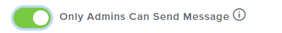 only admin can send message button