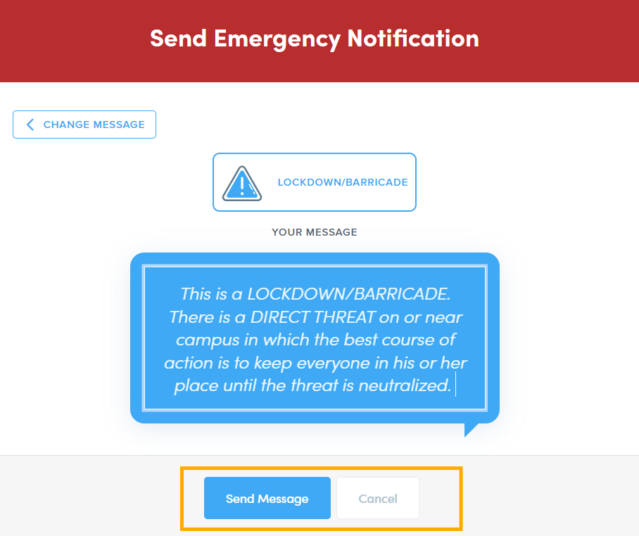 emergency message and notification